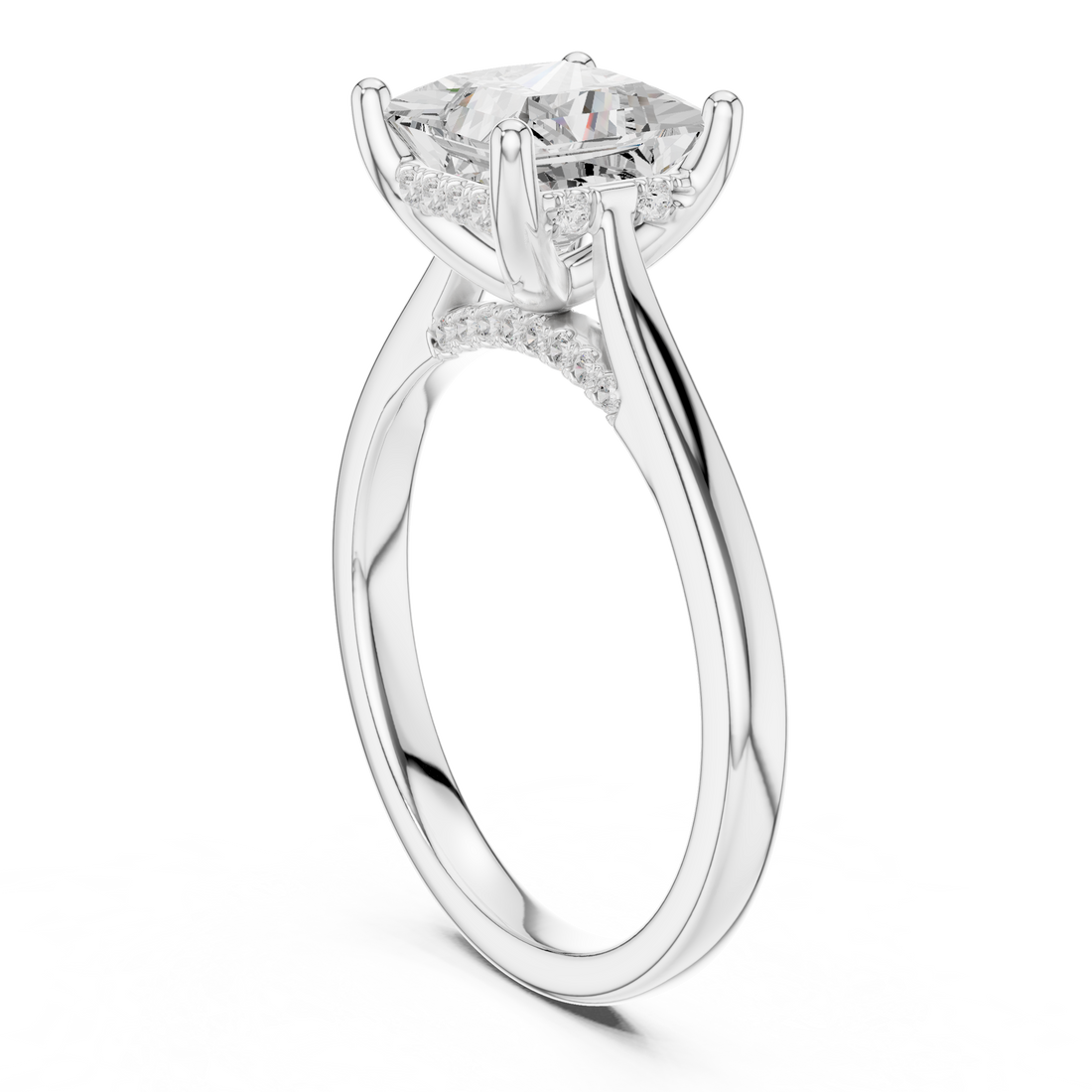 DDLR-163-R00837-PR - Solitaire Princess Ring - White Gold