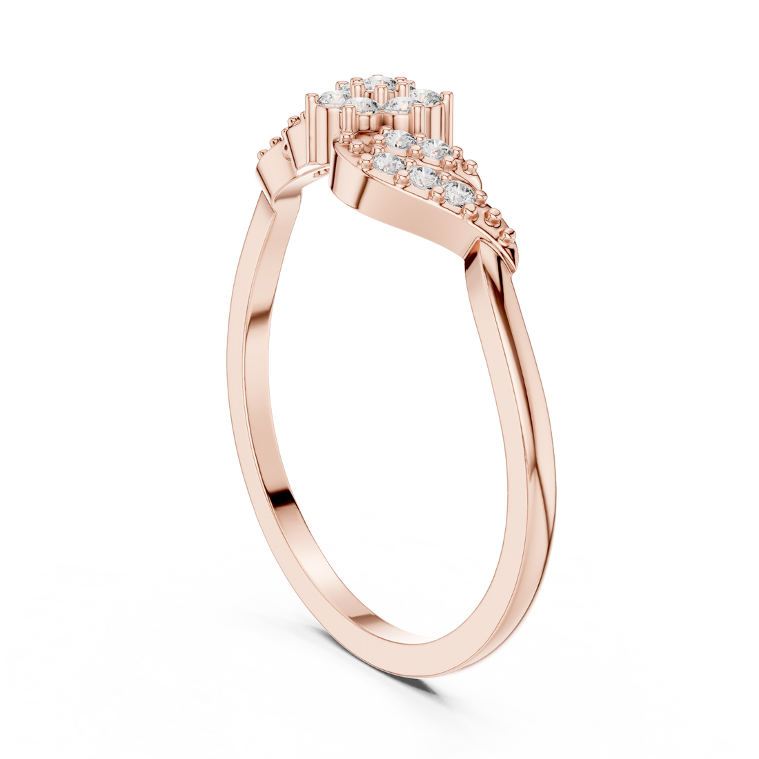 DR-6275 - Fashion Round Ring - White Gold
