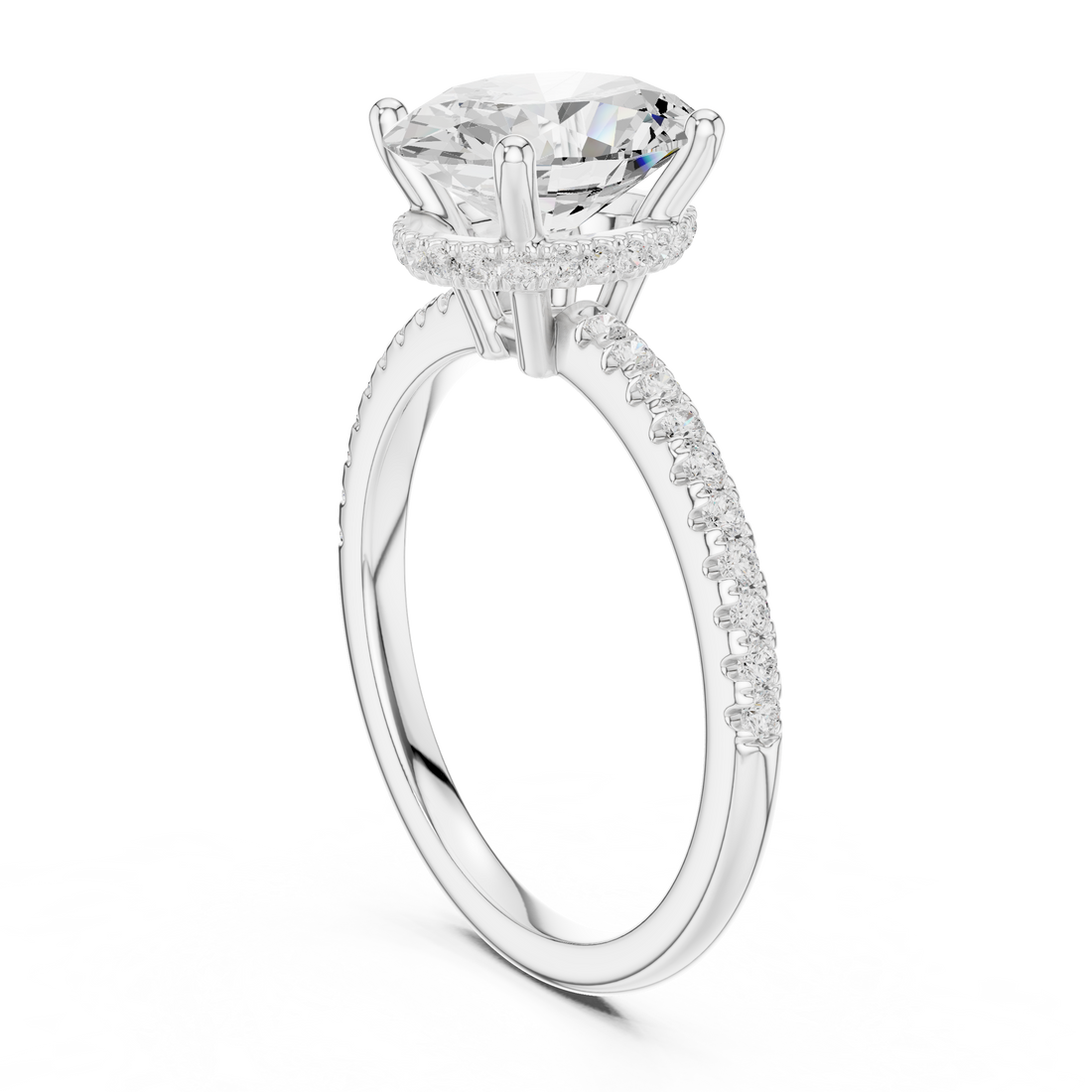 DDLR-177 - OV - Solitaire Oval Ring - White Gold