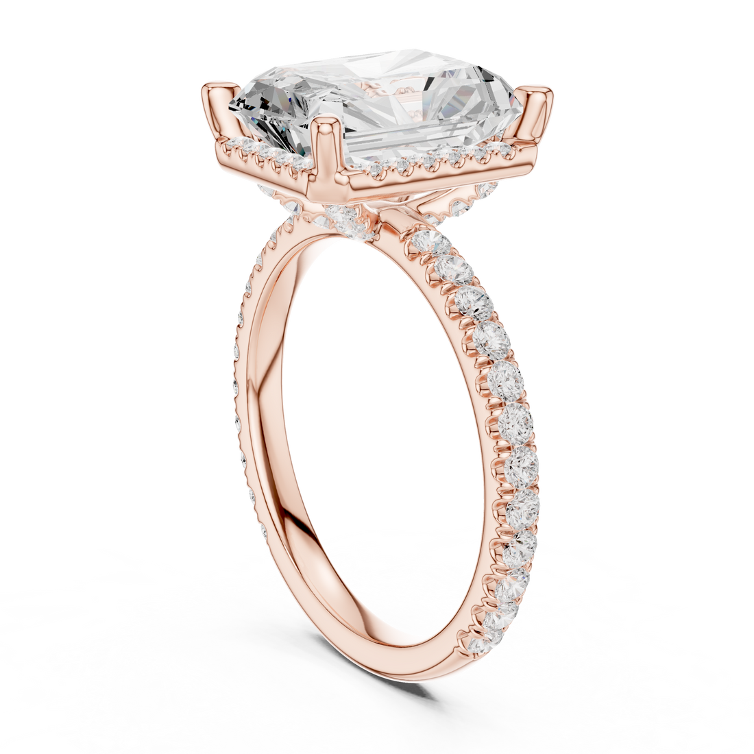 DDLR-172-RA - Solitaire Radiant Ring - White Gold