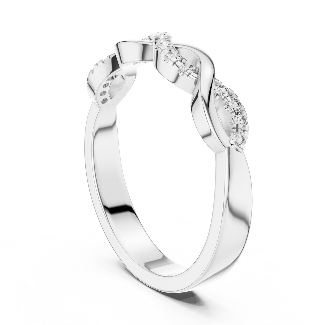 12#10005@L - Fashion None Ring - White Gold