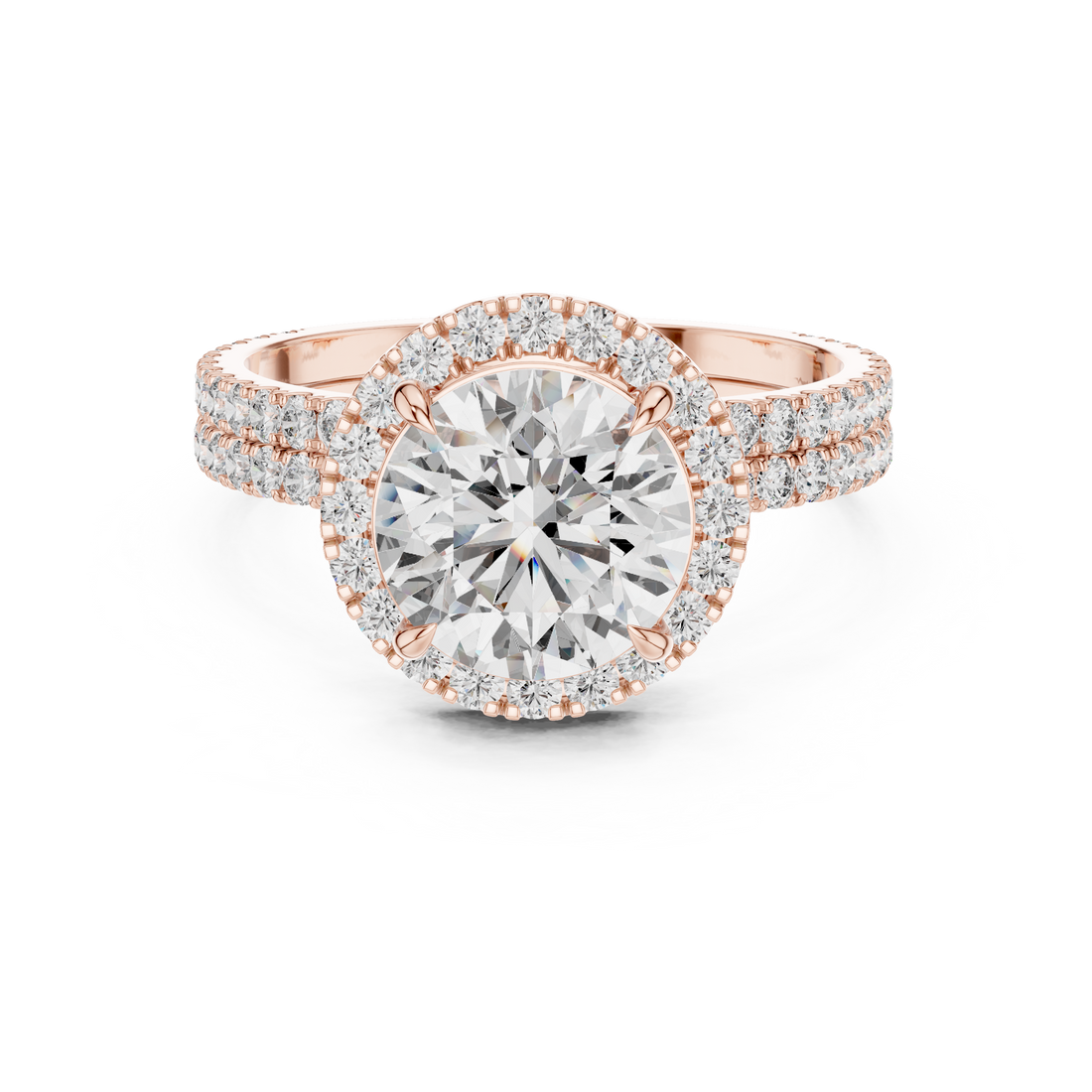 Halo Ring - Round | DDLR-006 - Rose Gold