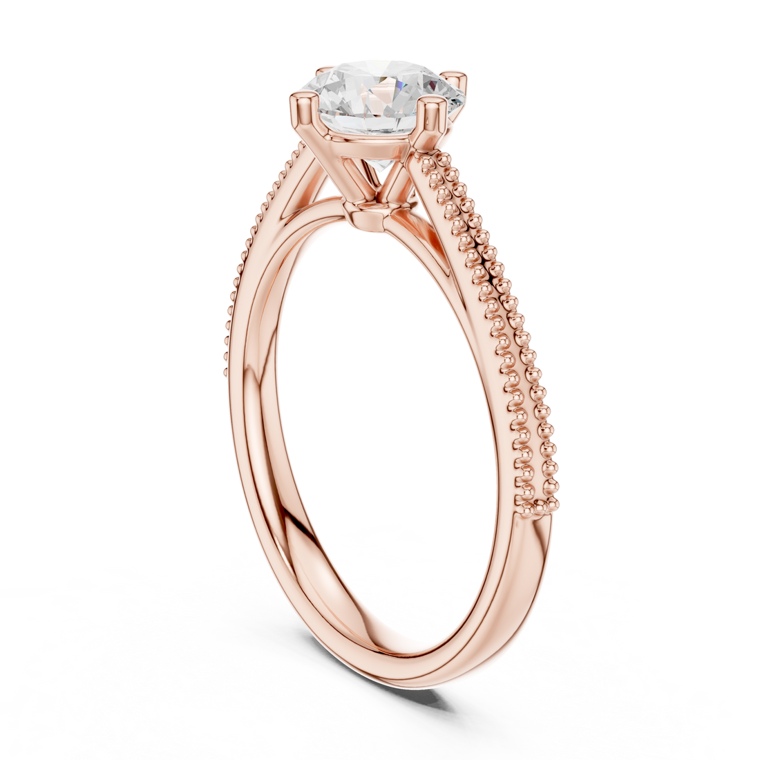 DDLR-647 - Solitaire Round Ring - White Gold