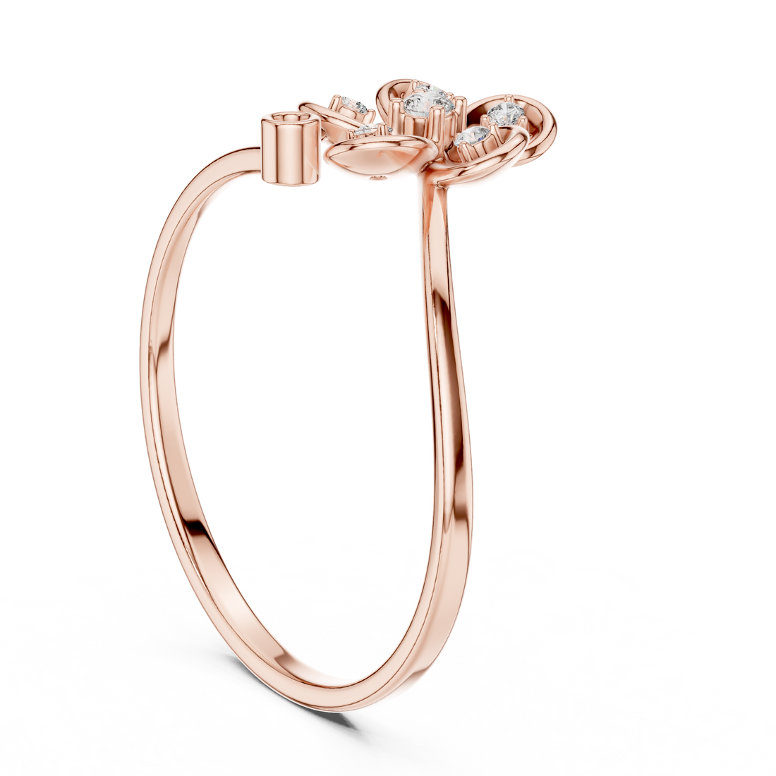 1 (195) - Fashion Round Ring - White Gold