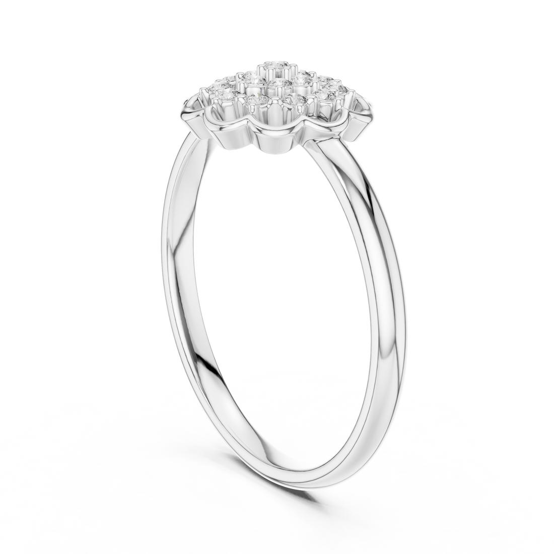 LR-01 (99) - Fashion Round Ring - White Gold