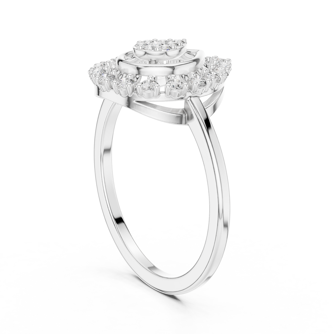 9#10060L - Fashion Pear Ring - White Gold