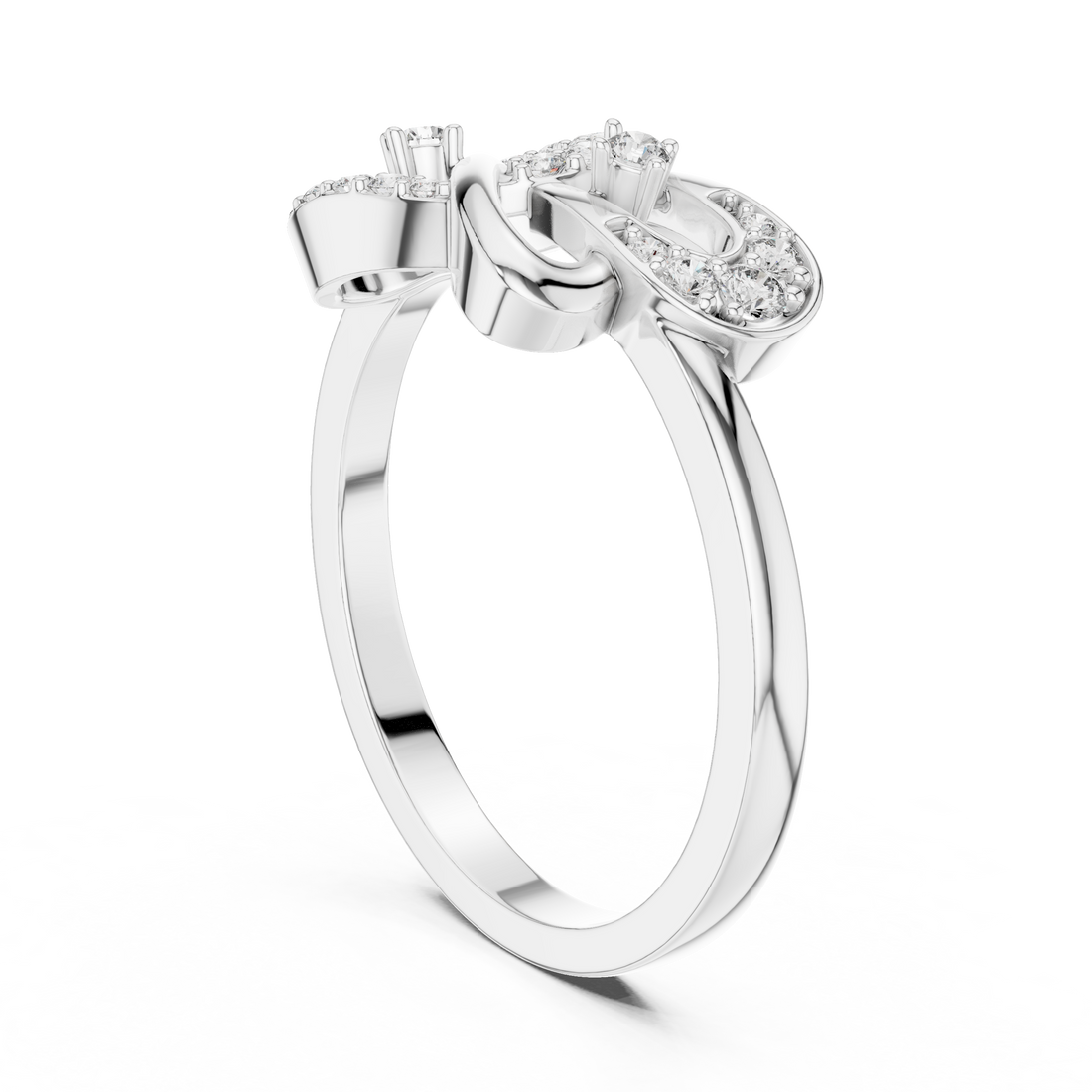 LR-01 (65) - Fashion Round Ring - White Gold