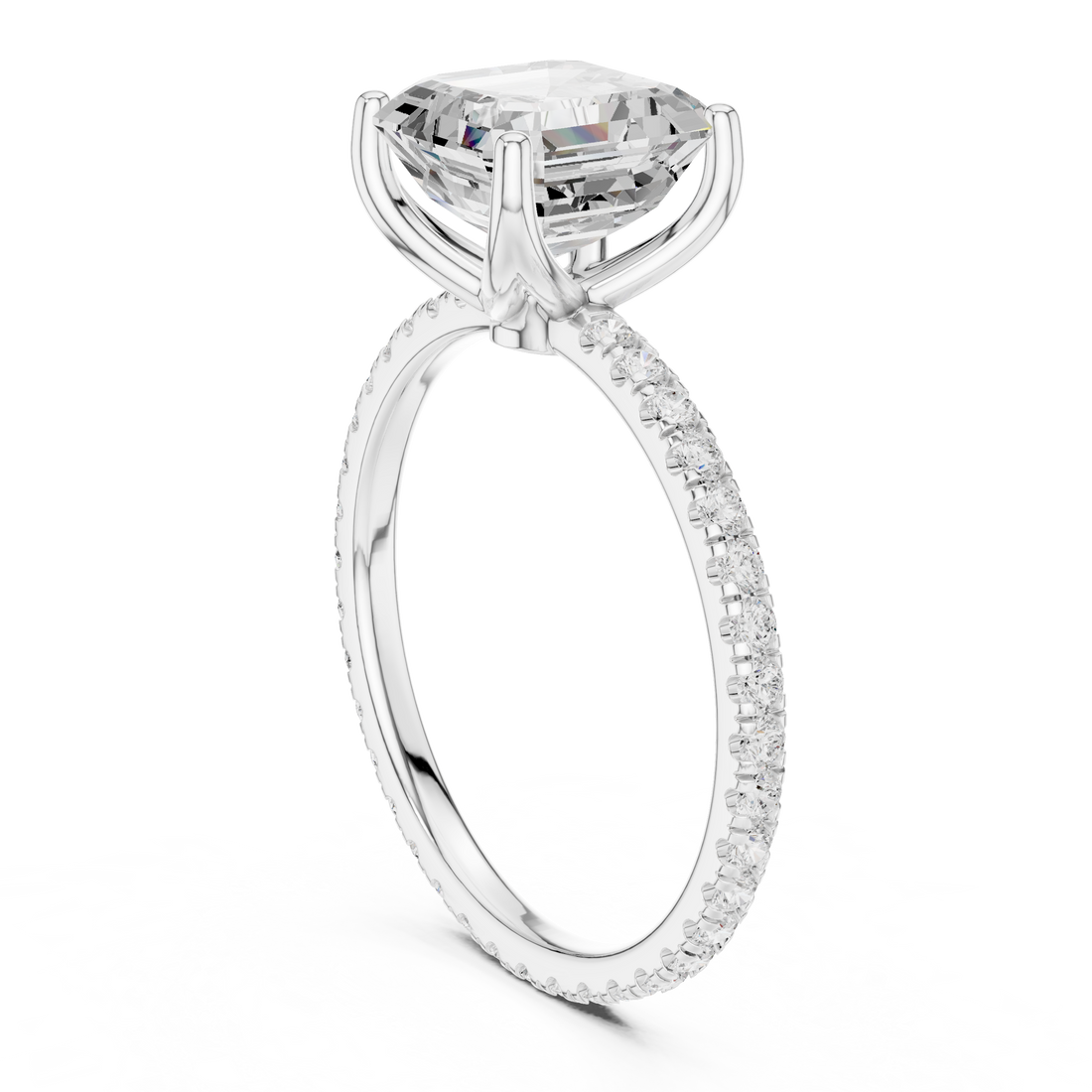16 AC - Solitaire Asscher Ring - White Gold