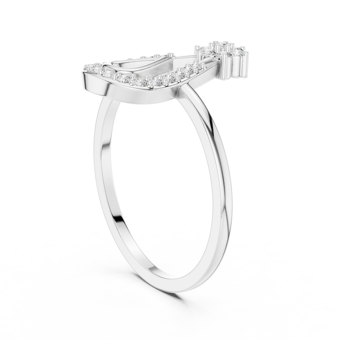 DR-6260 - Fashion None Ring - White Gold