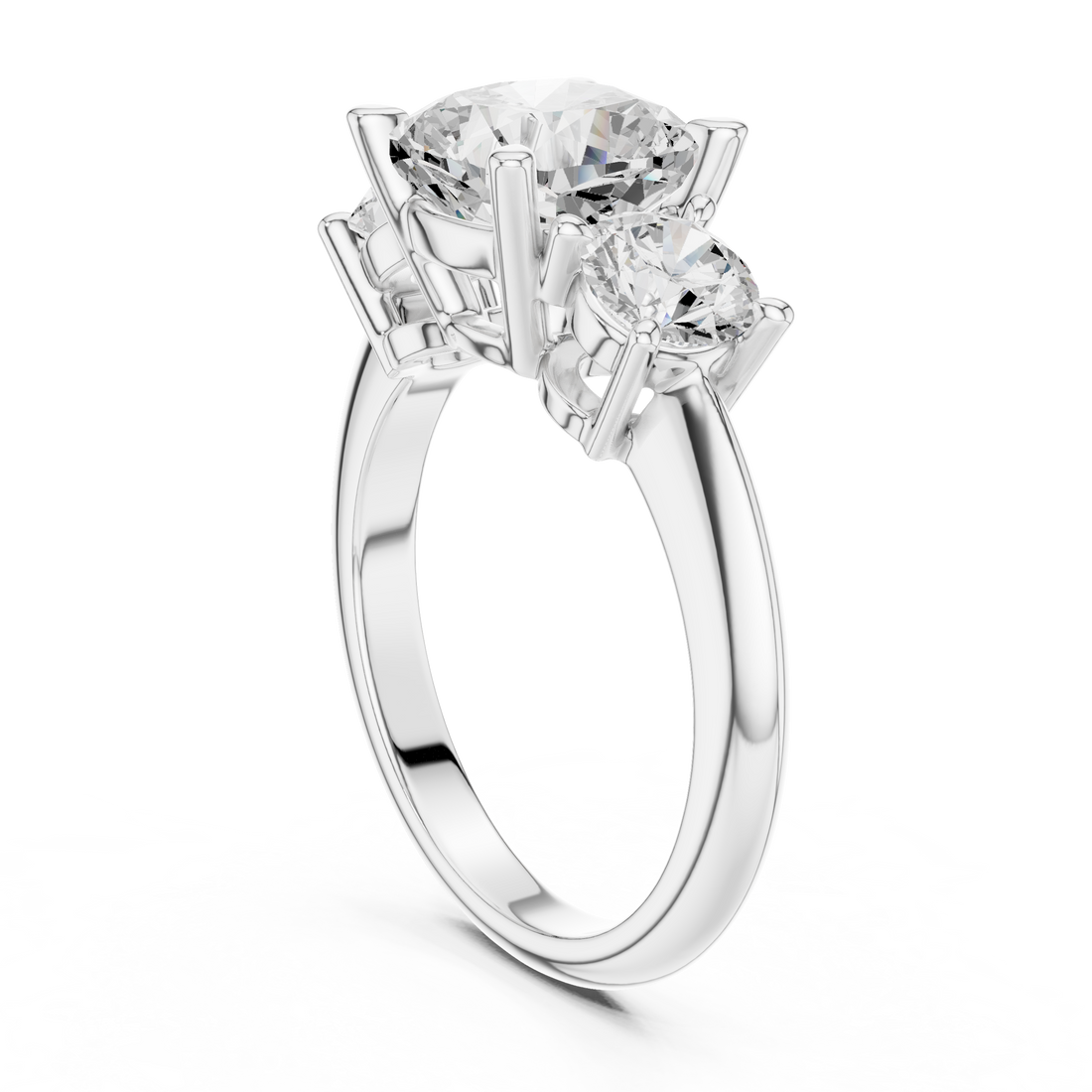 DDLR-042-CU - Three Stone Cushion Ring - White Gold