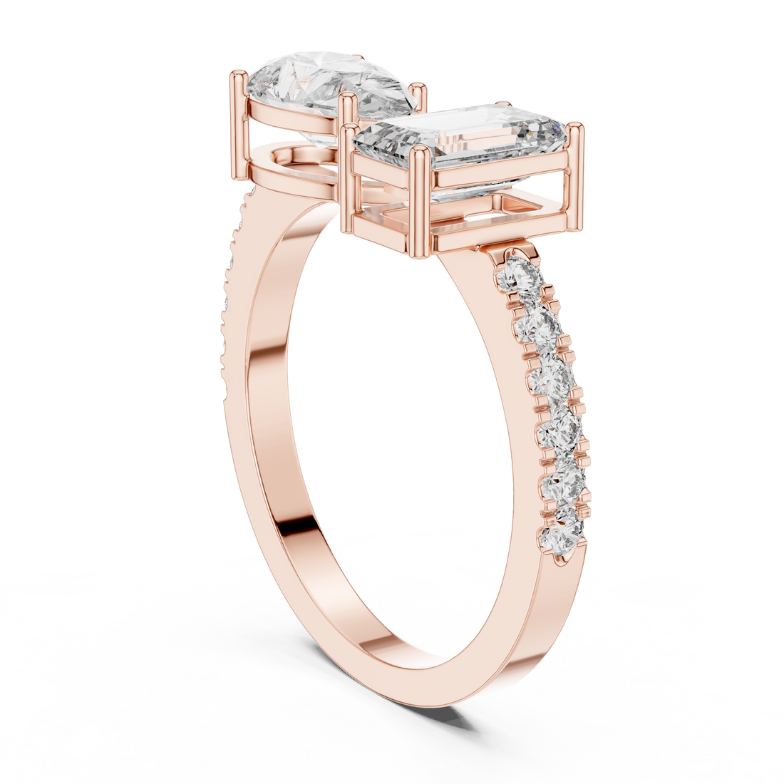 LR-0055 - Bypass Mixed Ring - White Gold