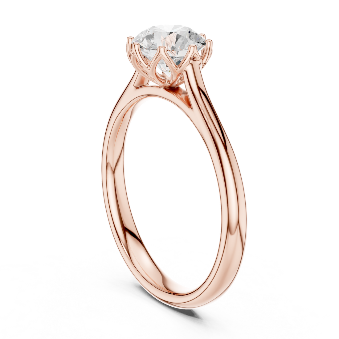 DDLR-648 - Solitaire Round Ring - White Gold