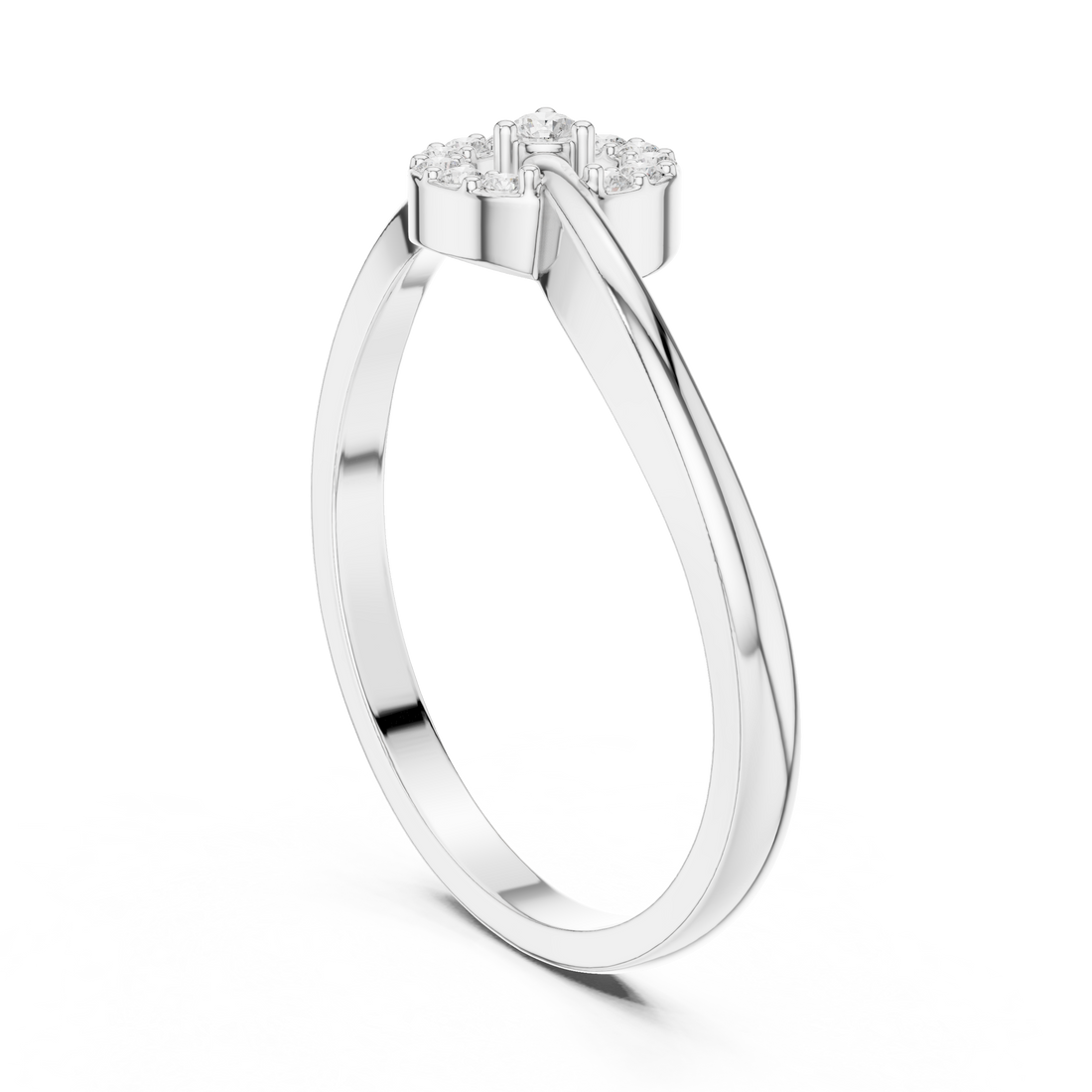 HLR-78 - Halo Round Ring - White Gold