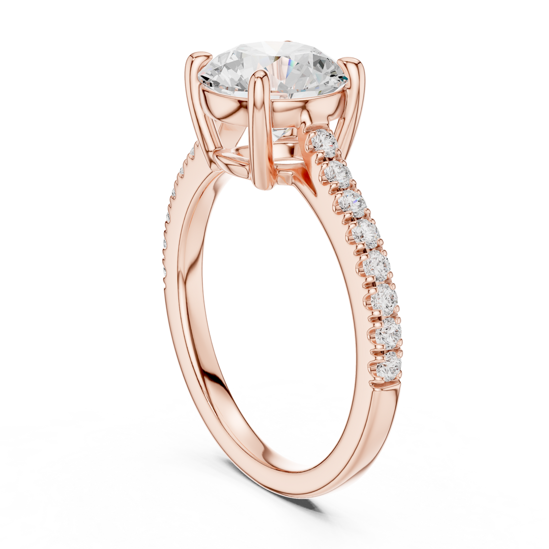 DDLR-039-RD - Solitaire Round Ring - White Gold