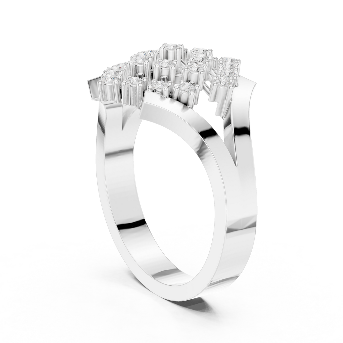 DDLR-461 - Fashion Round Ring - White Gold