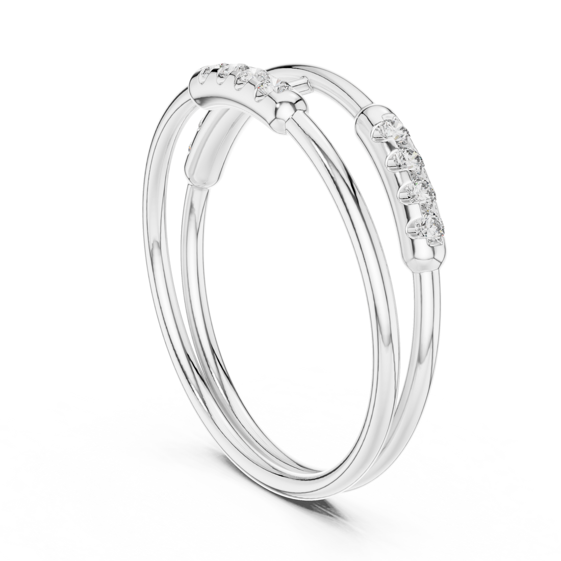 1 (202) - Bypass None Ring - White Gold