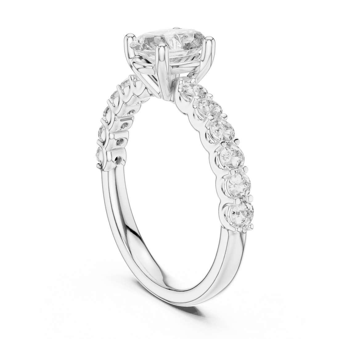 667 - Solitaire Oval Ring - White Gold