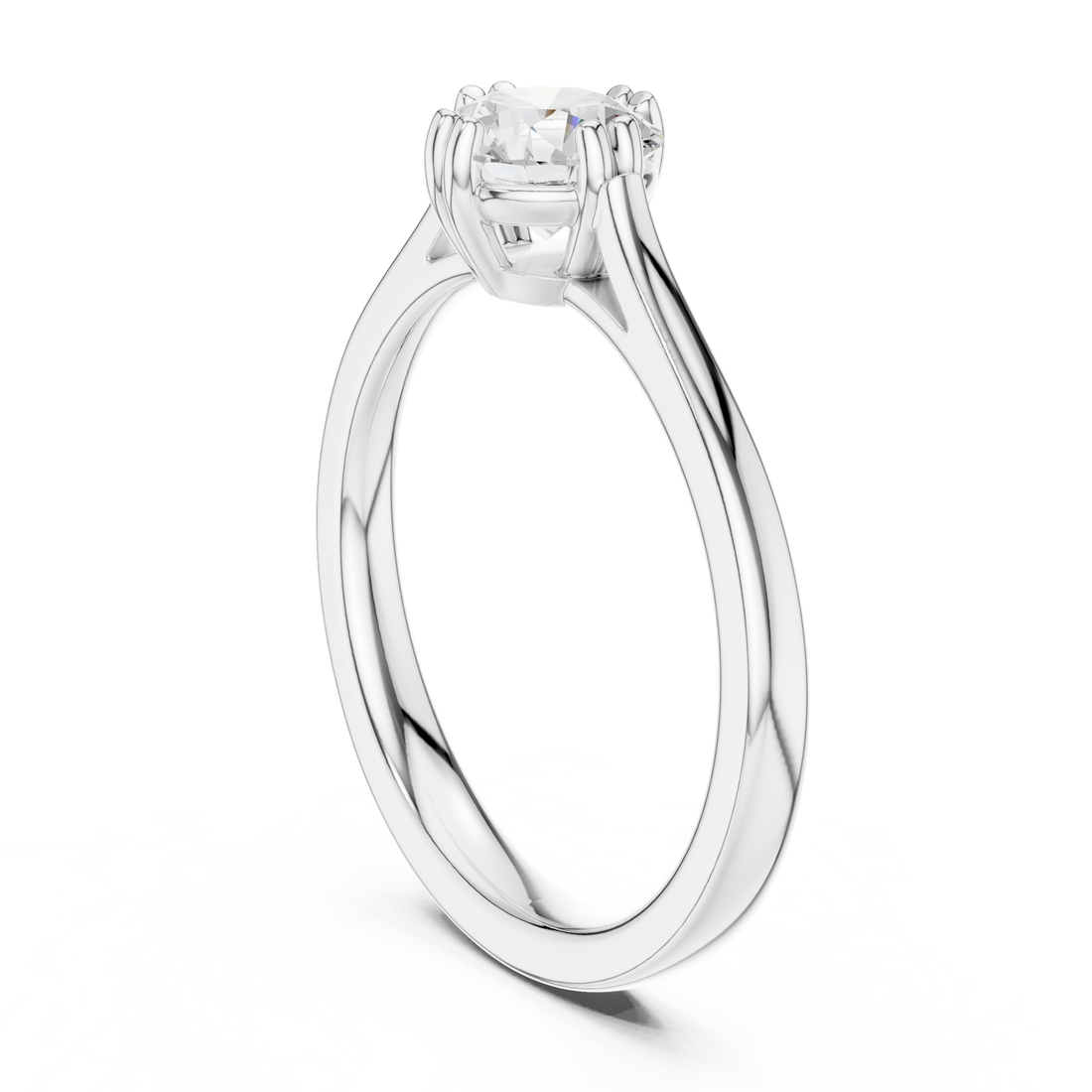 DDLR-541 - Solitaire Round Ring - White Gold