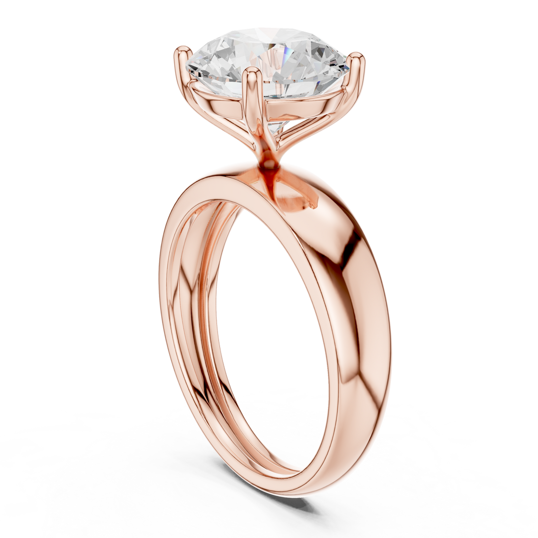 RLR1752 - Solitaire Round Ring - White Gold