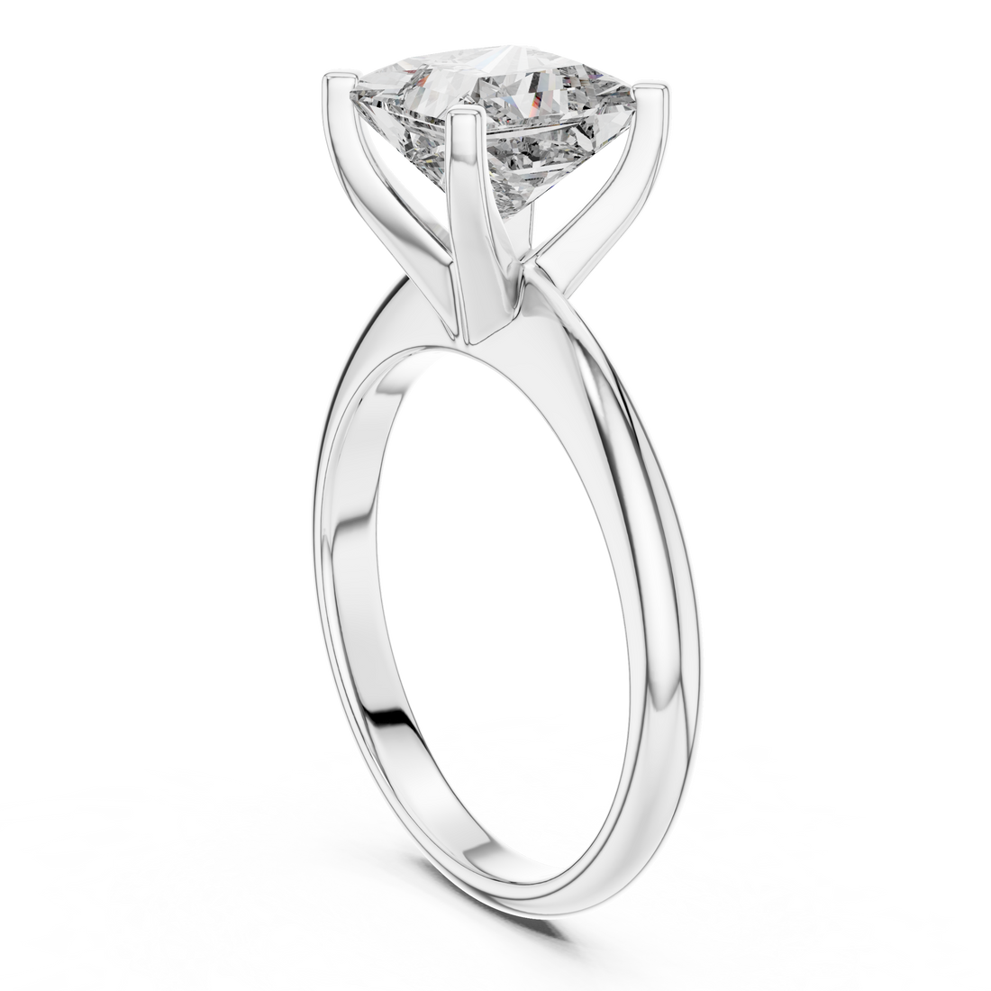 DDLR-053 - Solitaire Princess Ring - White Gold