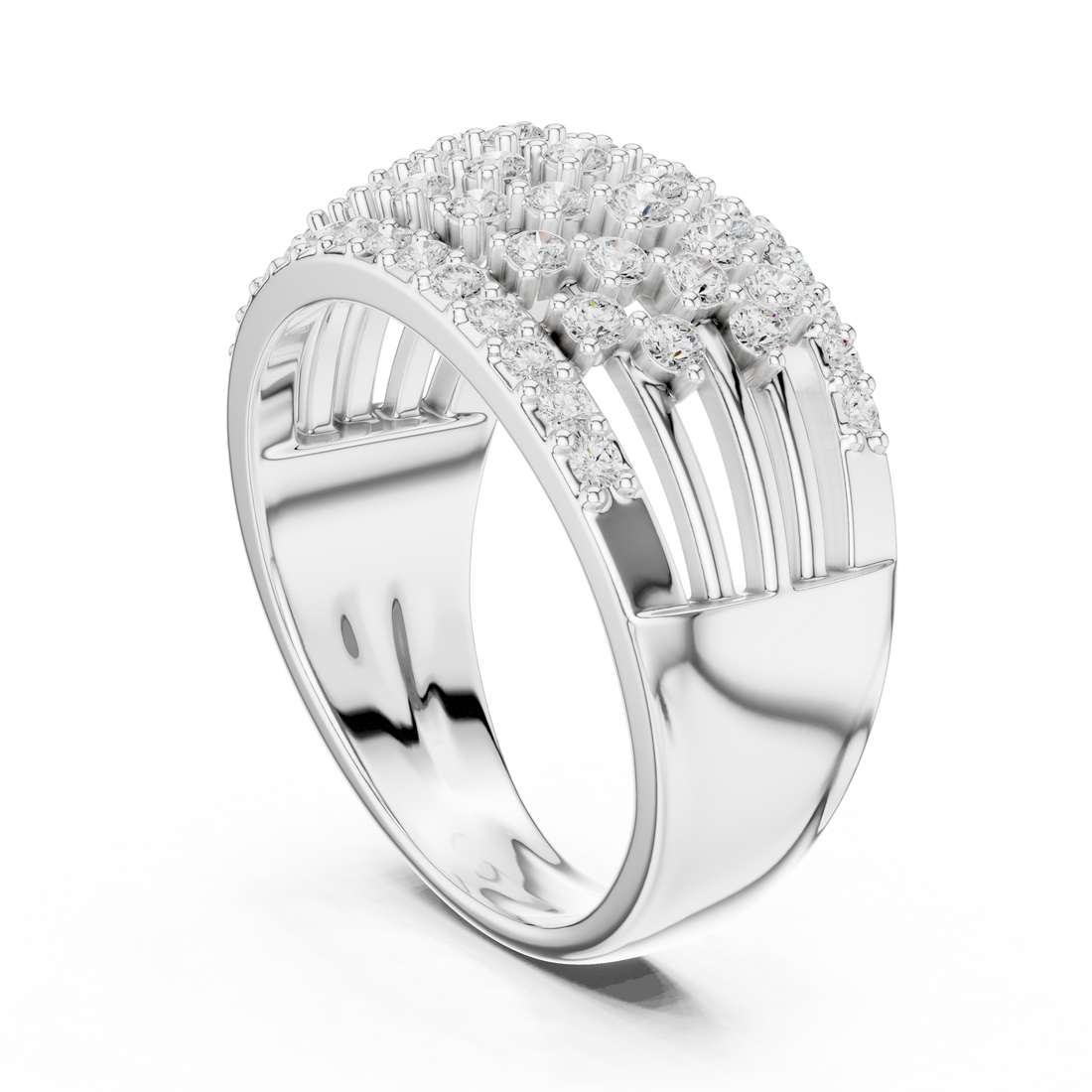 DDLR-455 - Fashion Round Ring - White Gold