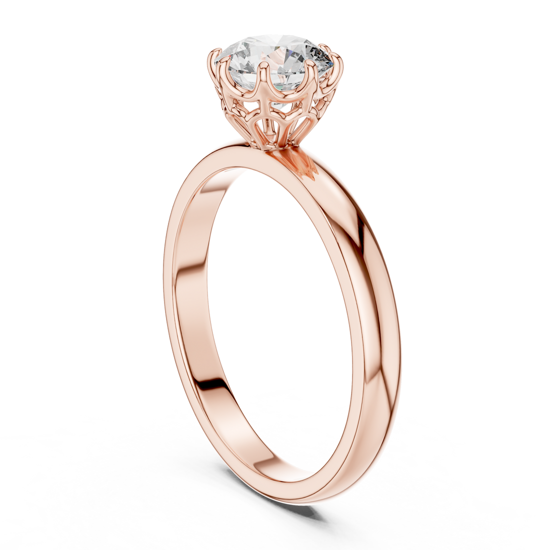 LR-0002 - Solitaire Round Ring - White Gold