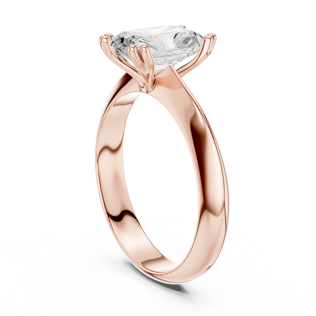 DDLR-147-RA - Solitaire Radiant Ring - White Gold
