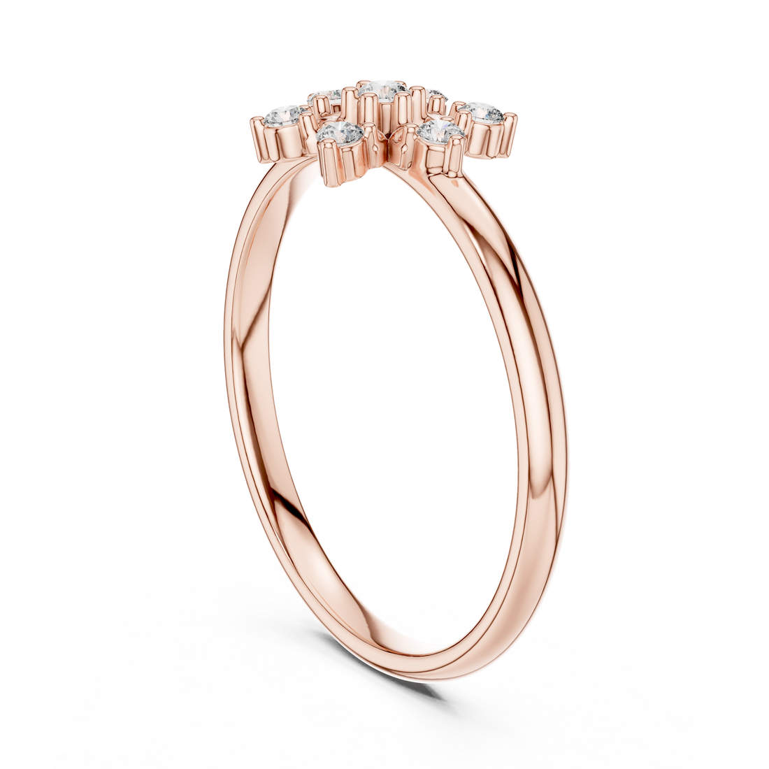 1 (381) - Fashion Round Ring - White Gold