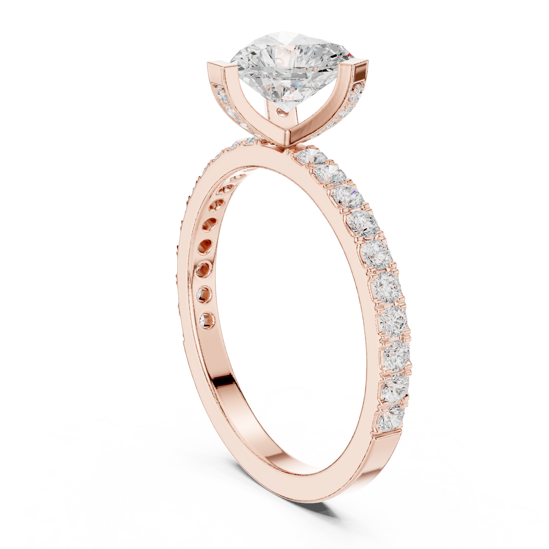 DDLR-433 - Solitaire Heart Ring - White Gold