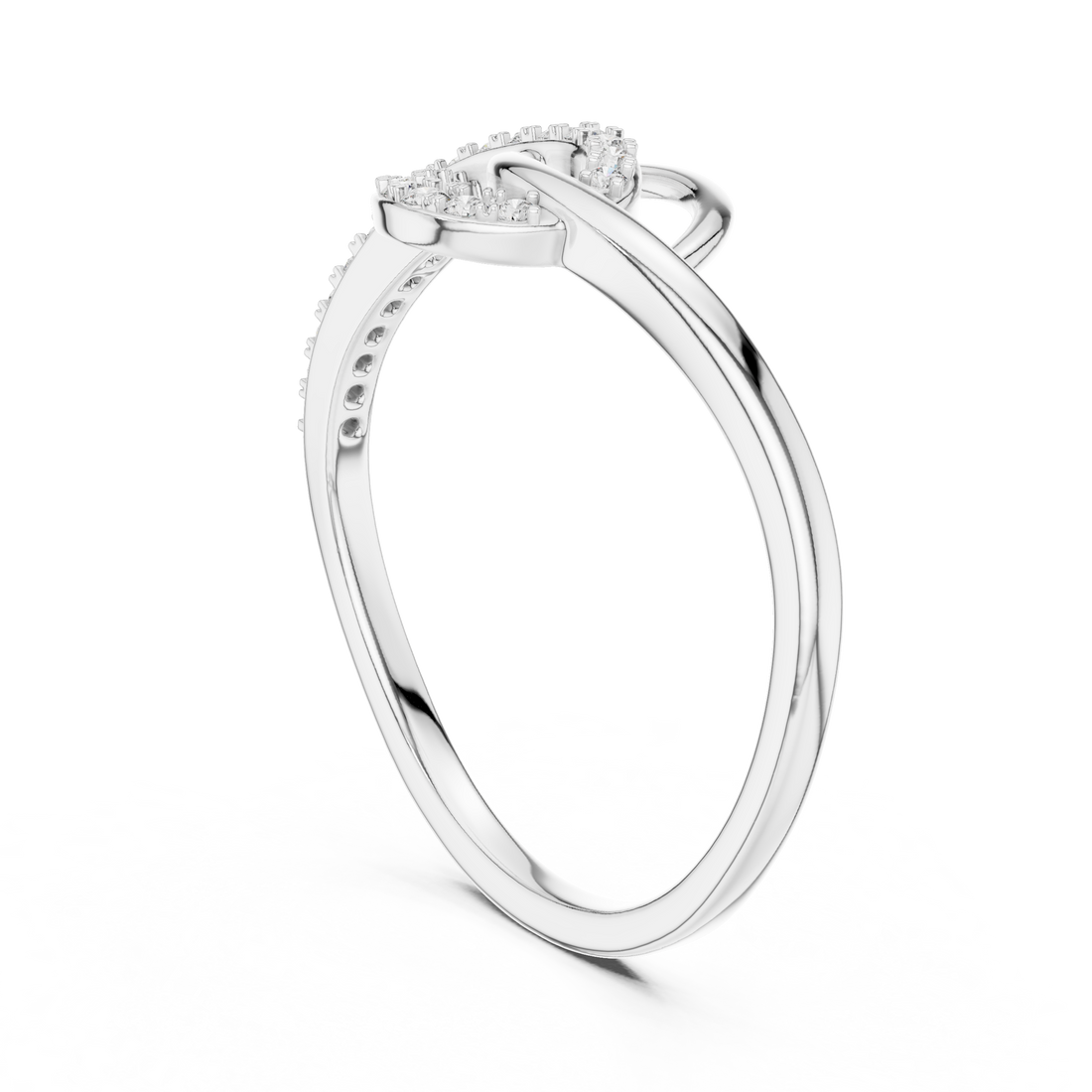12#10041@L - Fashion None Ring - White Gold