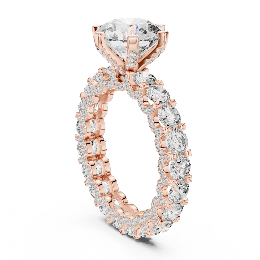 9#10054L - Solitaire Round Ring - White Gold
