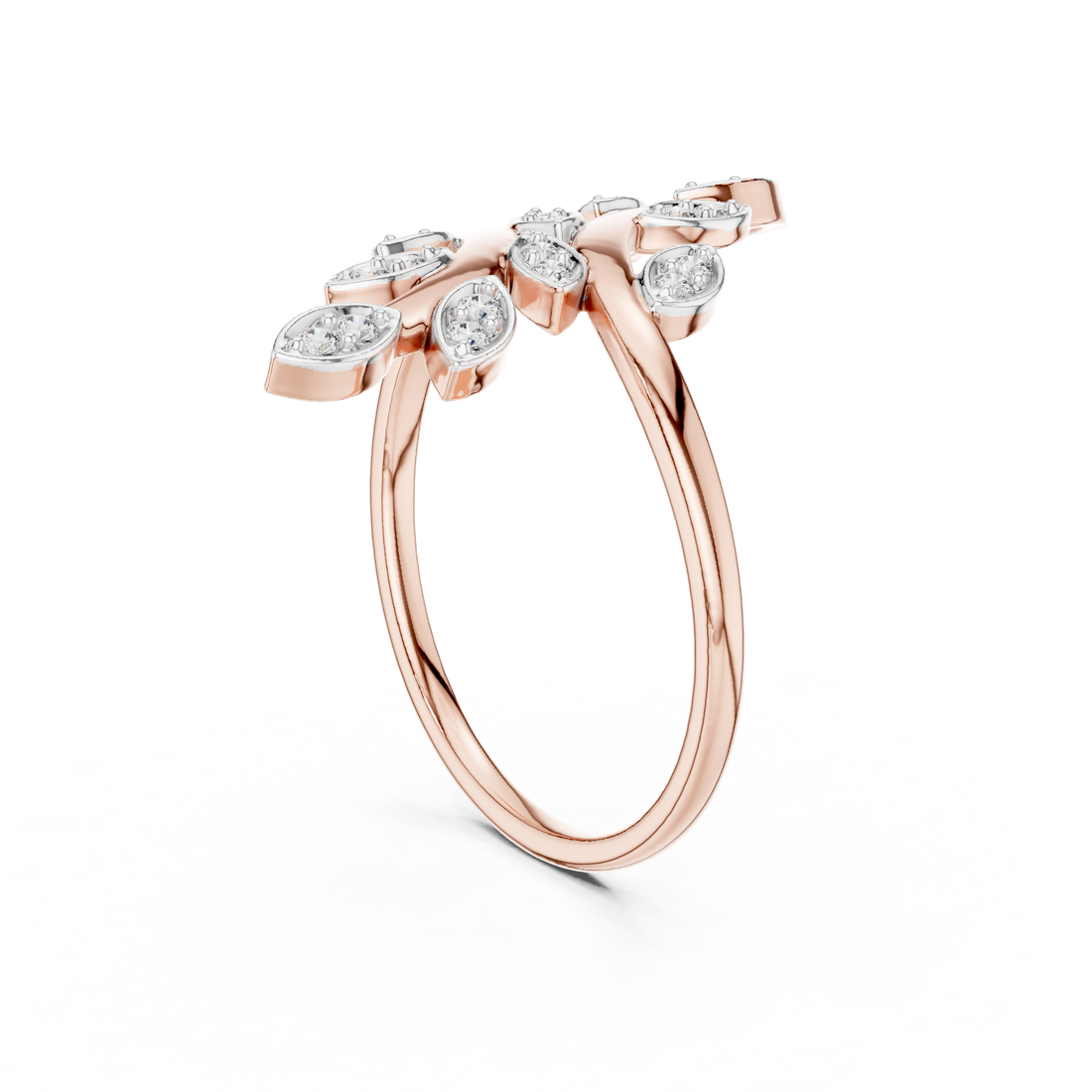 12#10066@L - Fashion None Ring - White Gold