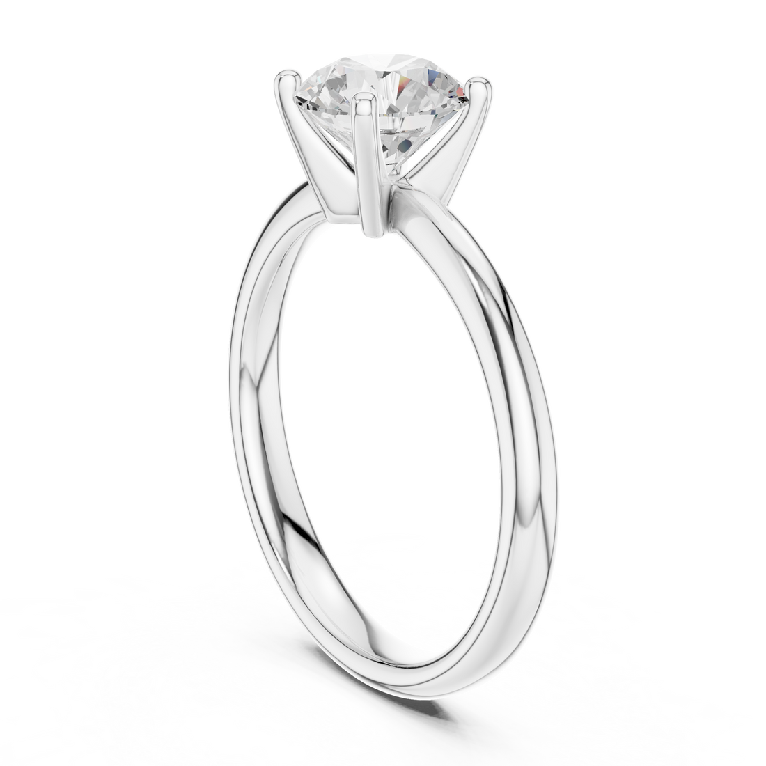 DDLR-646 - Solitaire Round Ring - White Gold