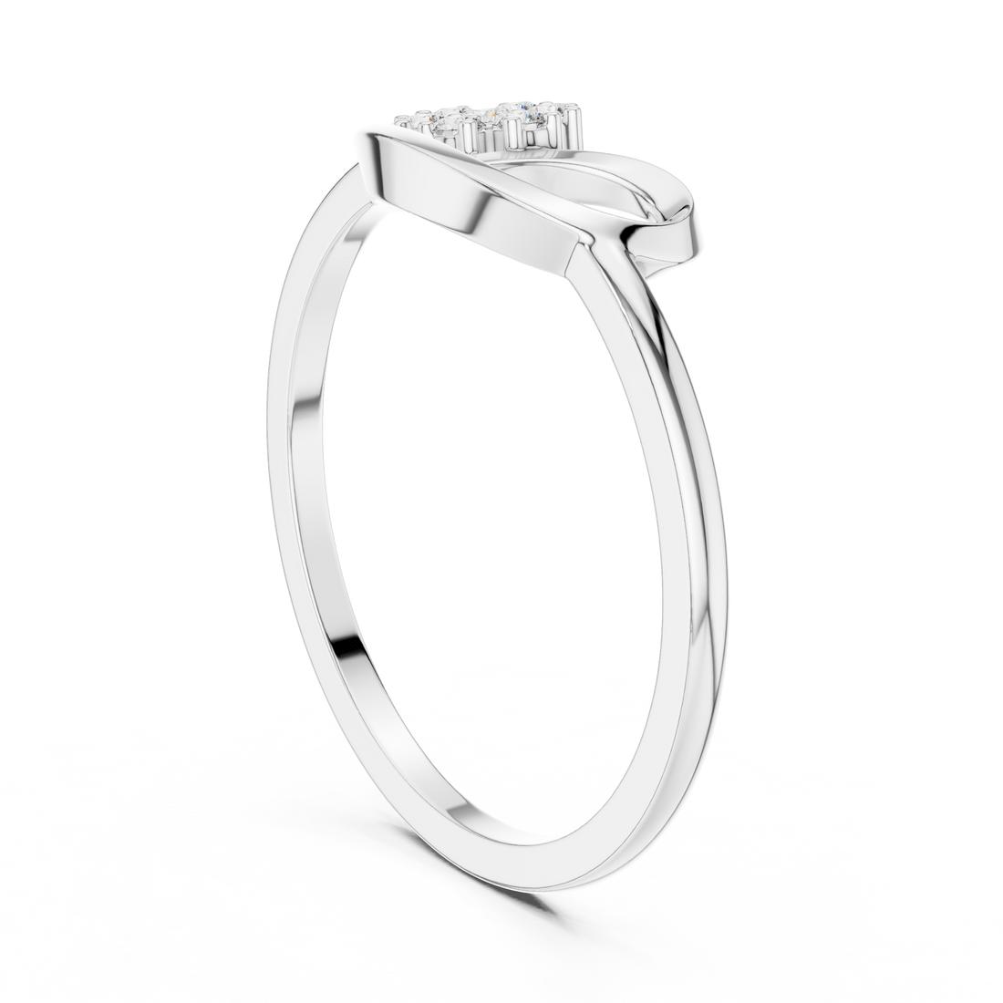 DR-6226 - Fashion Round Ring - White Gold