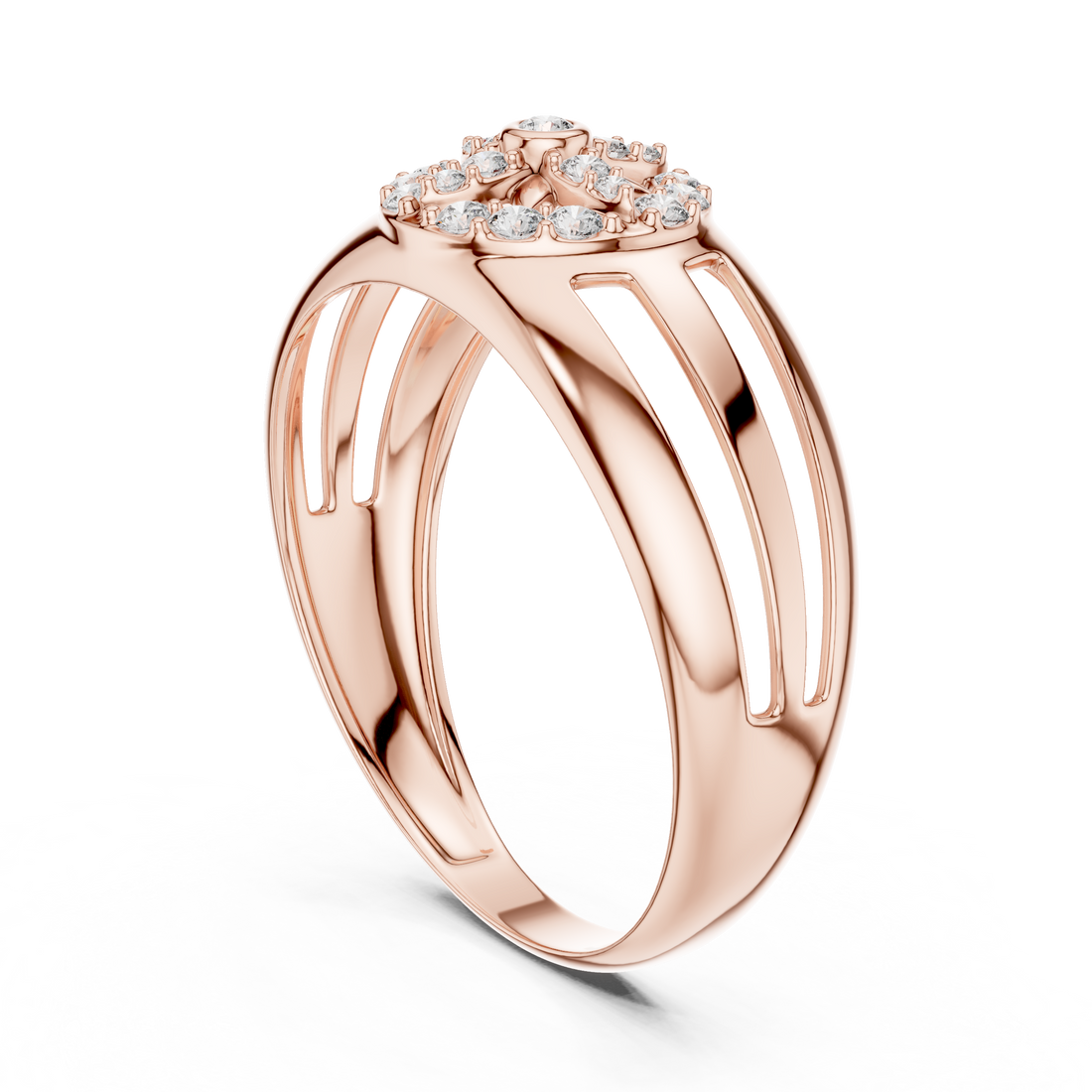 LR-01 (37) - Fashion Round Ring - White Gold