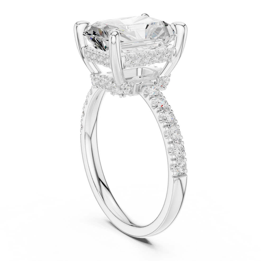DDLR-259-RA - Solitaire Radiant Ring - White Gold