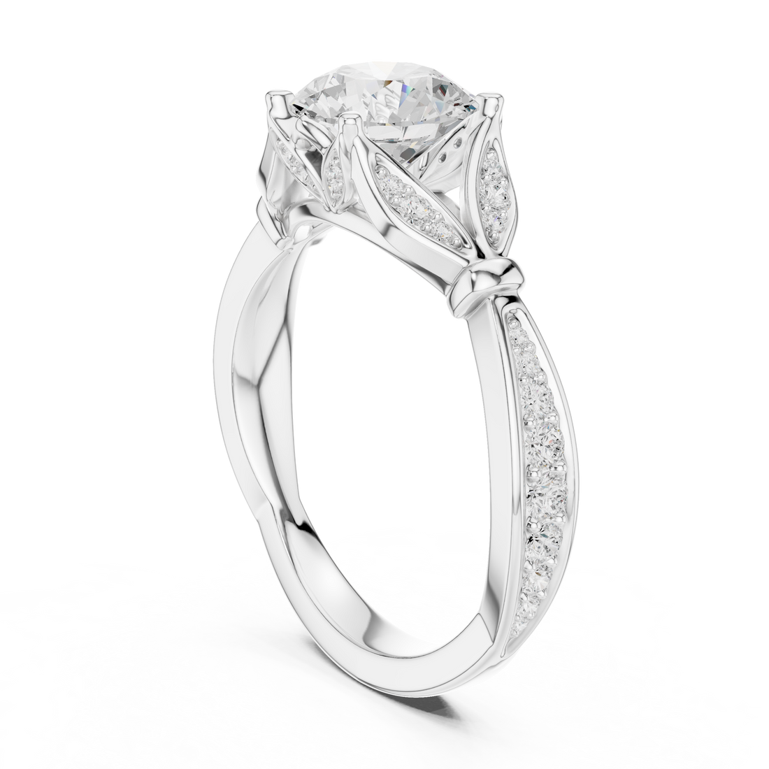 DDLR-938 - Vintage Round Ring - White Gold