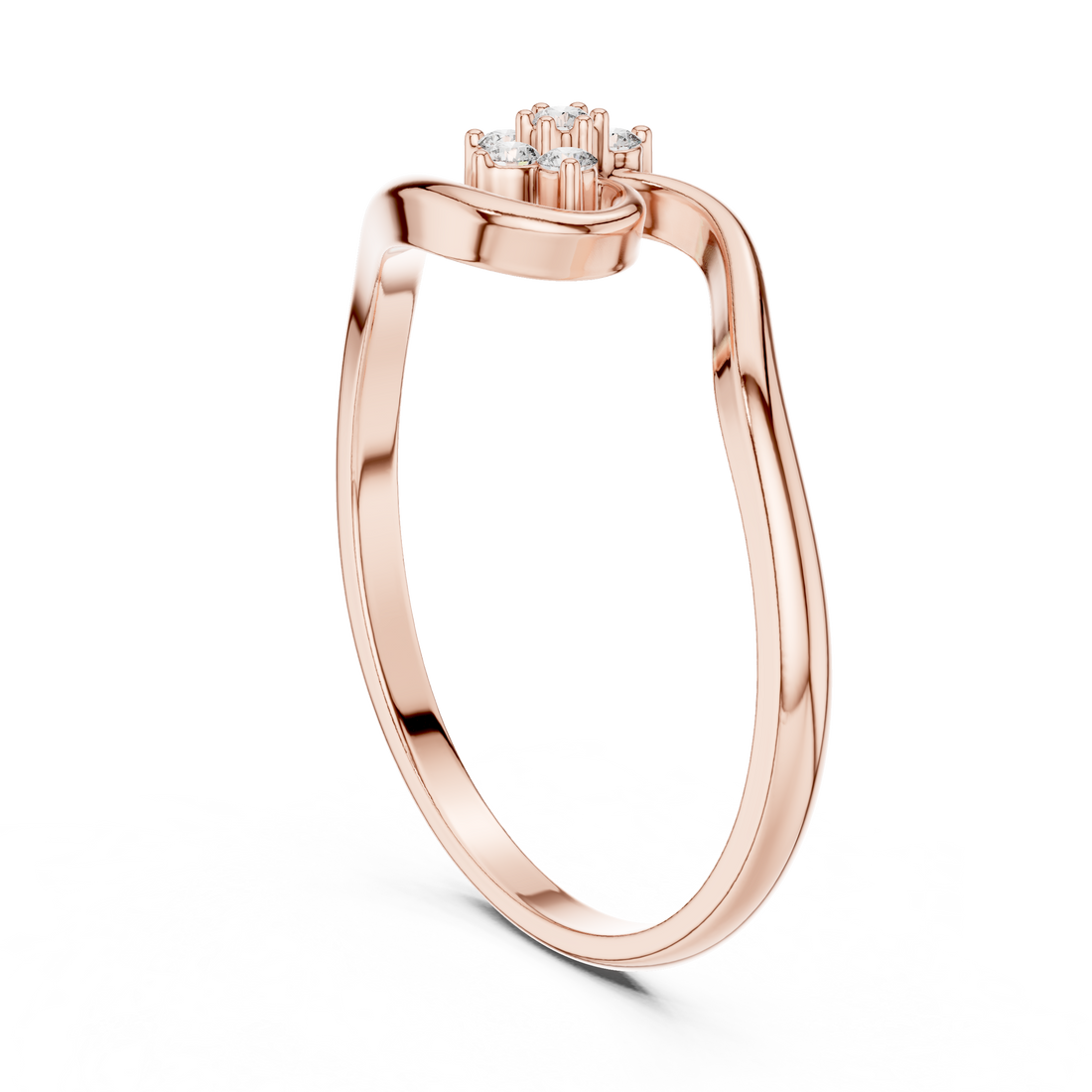 1 (185) - Fashion Round Ring - White Gold