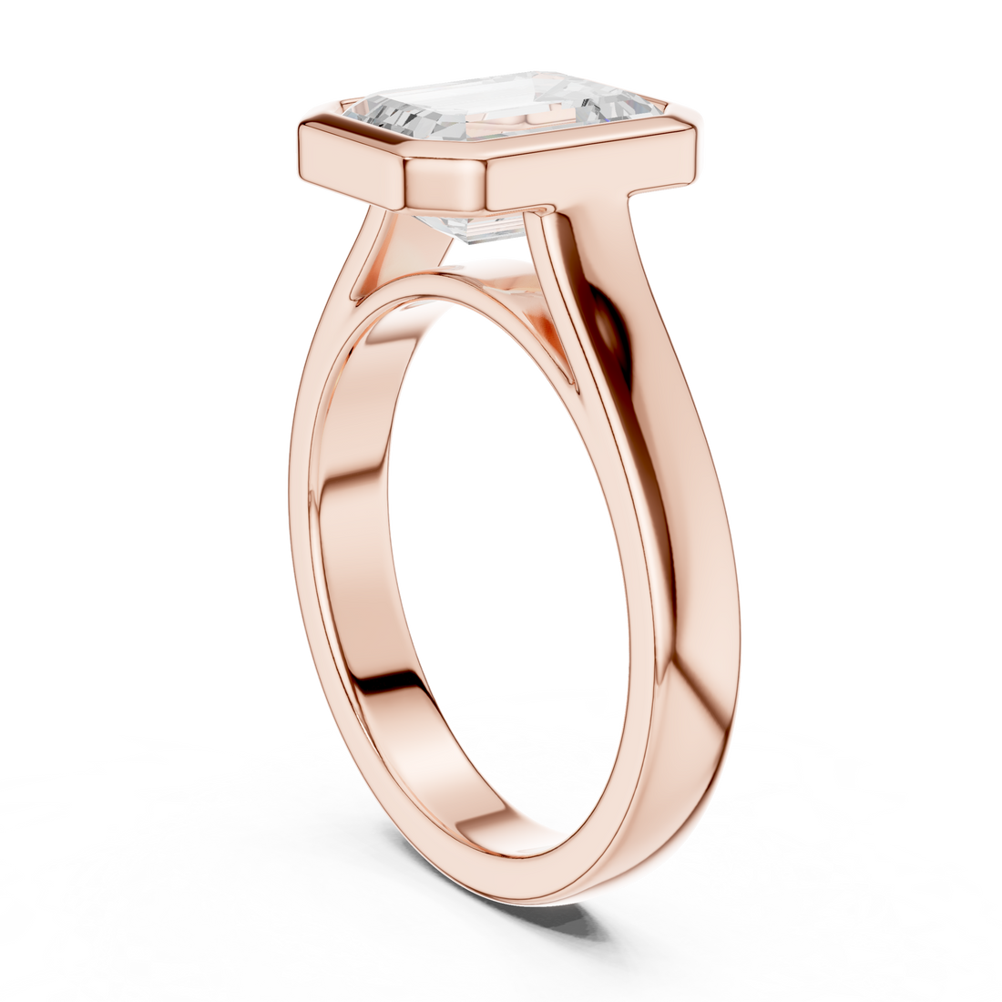 DDLR-092-EM - Solitaire Emerald Ring - White Gold
