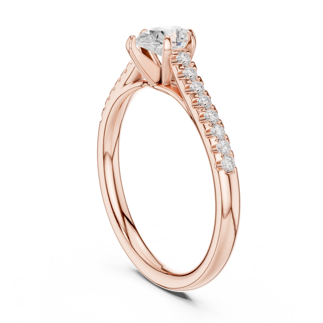 DDLR-586 - Solitaire Pear Ring - White Gold