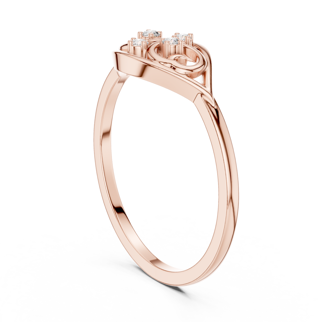DR-6276 - Fashion Round Ring - White Gold