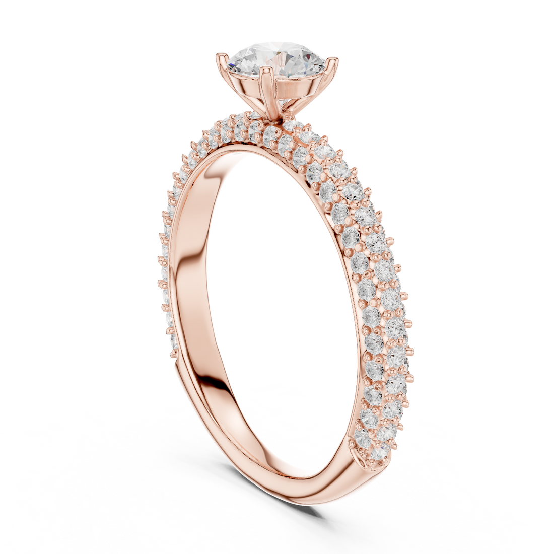 LR-0288 - Solitaire Round Ring - White Gold