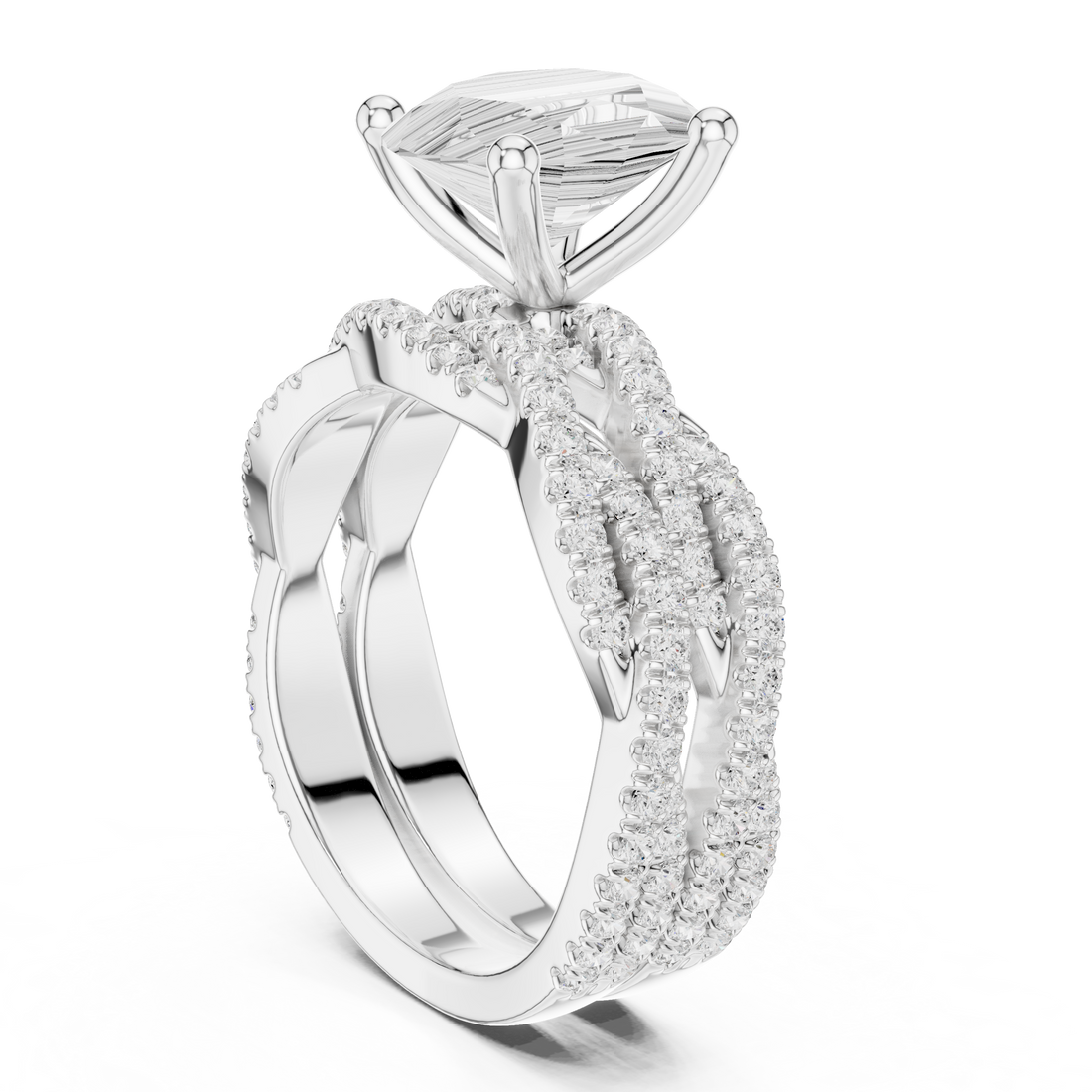 DDLR-300-OV - Fashion Oval Ring - White Gold