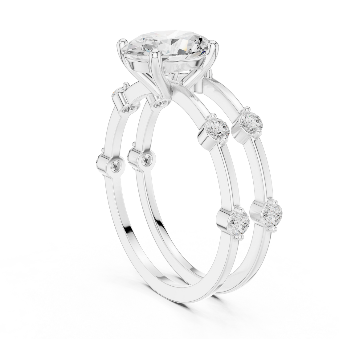 SBWR(24) - Fashion Oval Ring - White Gold