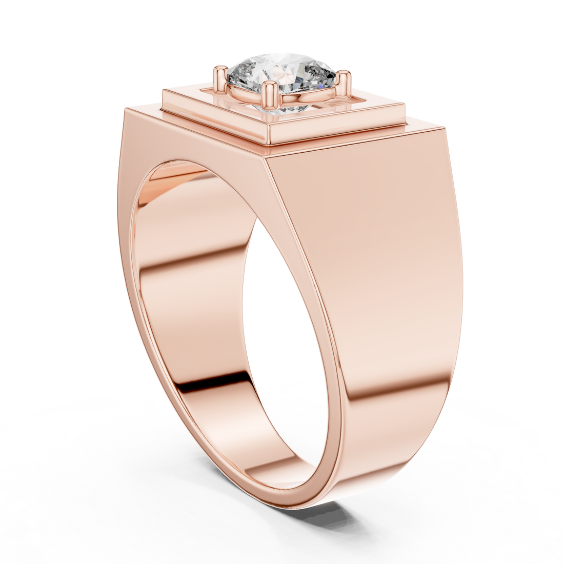 GR - Solitaire Cushion Ring - White Gold