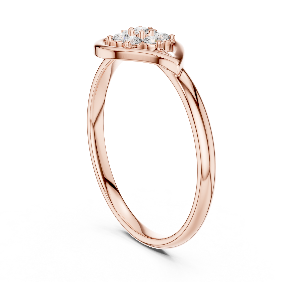 1 (350) - Fashion Round Ring - White Gold