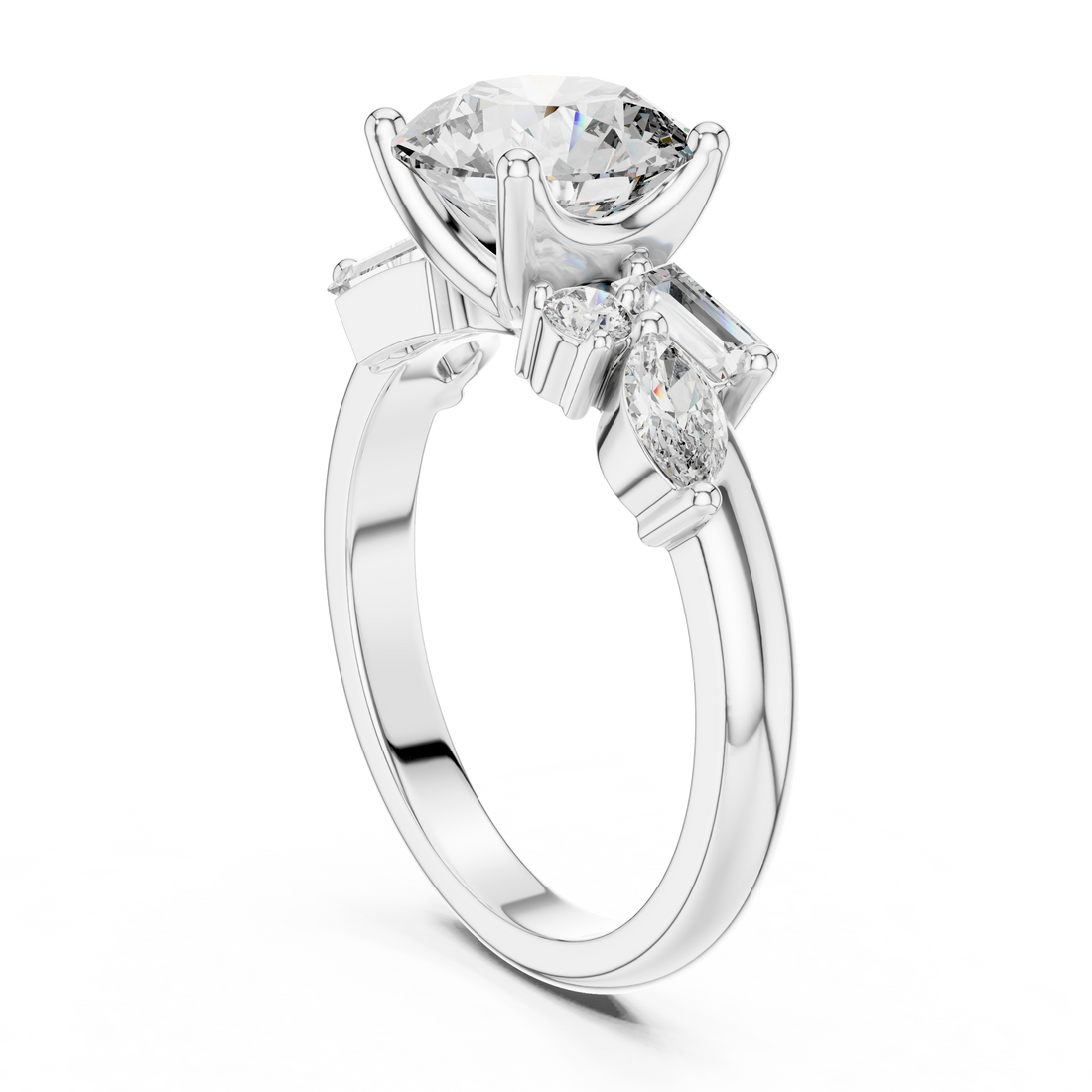 DDLR-055 - Fashion Round Ring - White Gold