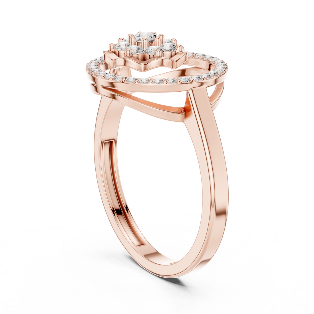 ALR-154 - Fashion Round Ring - White Gold