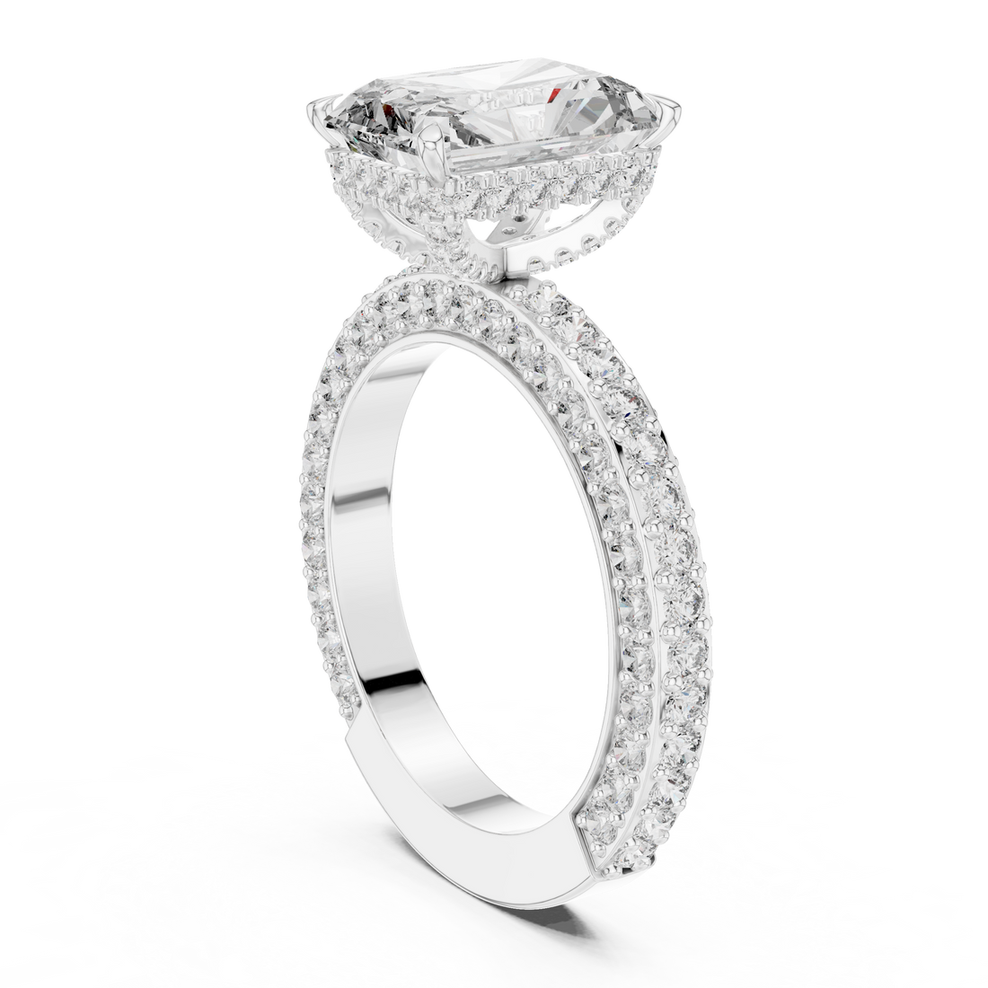 9#10036L_SS4 - Halo Radiant Ring - White Gold
