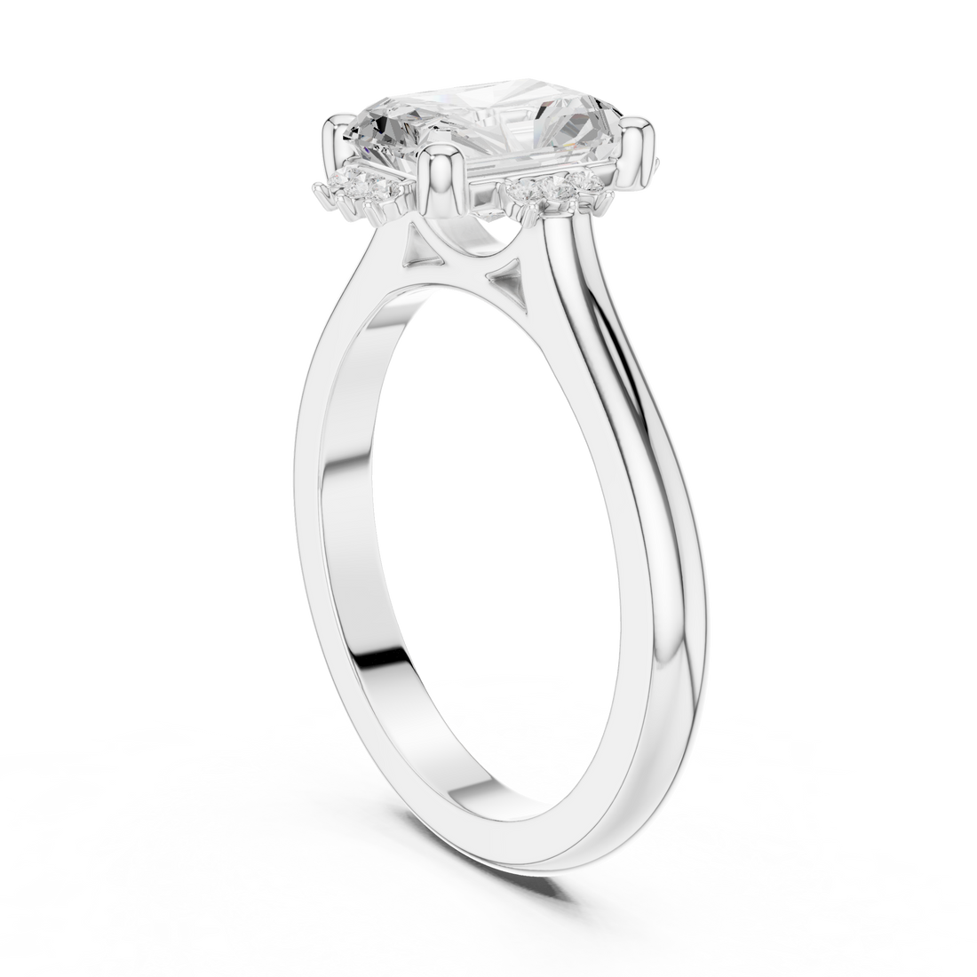 123 RA - Solitaire Radiant Ring - White Gold